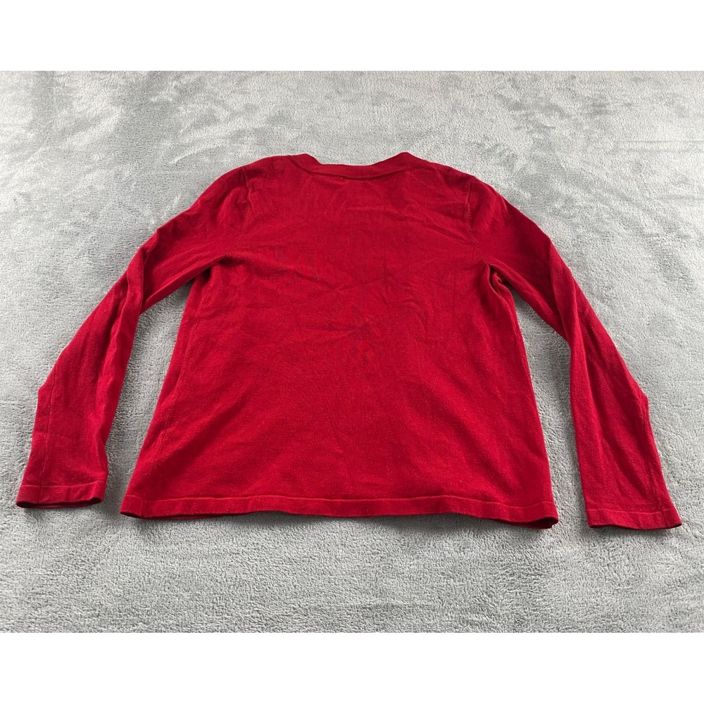 JM Collection Petite Red Rhinestone Grommet Open Front Cardigan Sweater P/P - Picture 12 of 14